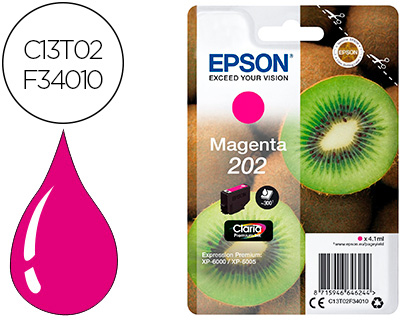 EPSON - Ink-jet 202 xp-6000 / xp-6005 / xp-6100 / xp-6105 magenta 300 pag (Ref. C13T02F34010)