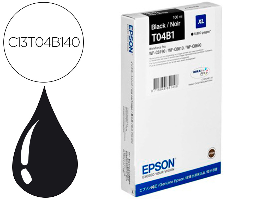 EPSON - Ink-jet wf-c81xx / wf-c86xx xl negro (Ref. C13T04B140)