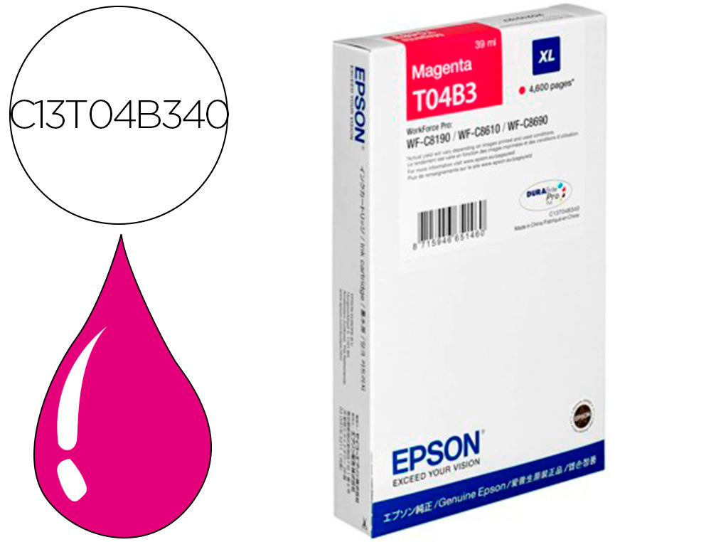 EPSON - Ink-jet wf-c81xx / wf-c86xx xl magenta (Ref. C13T04B340)