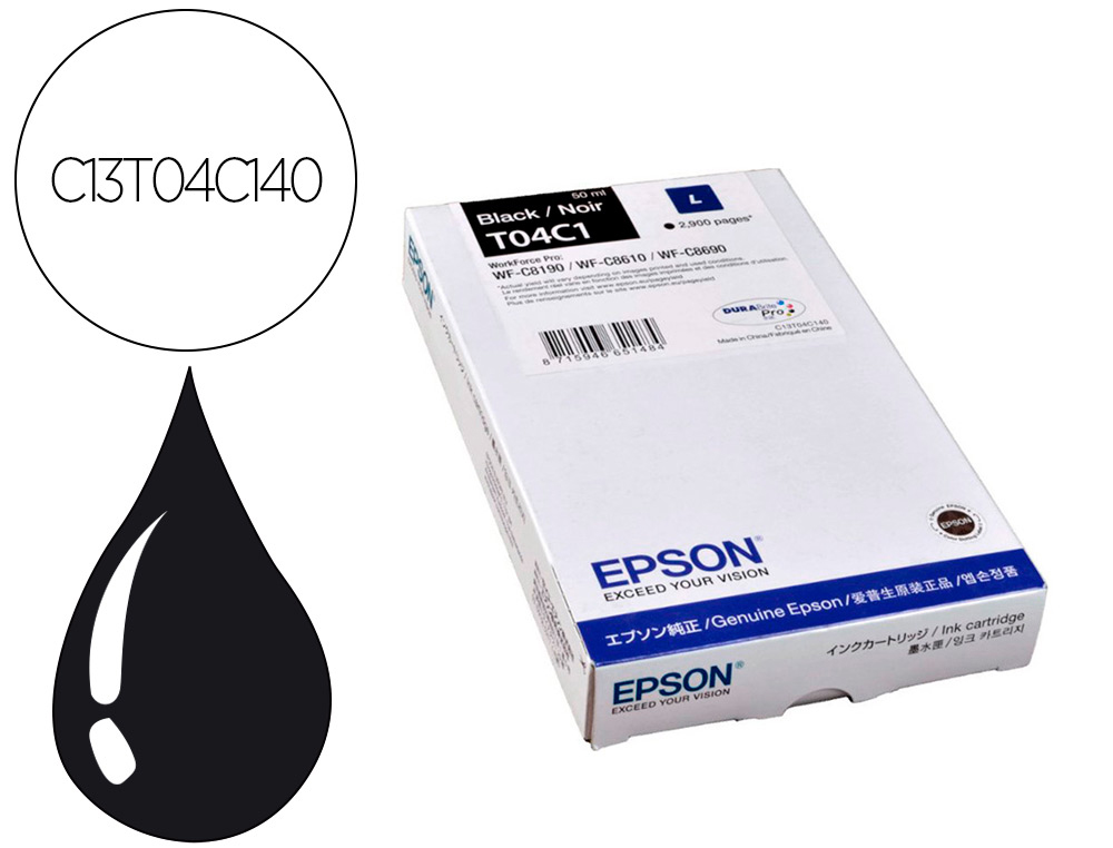 EPSON - Ink-jet t04c1 negro 2900 paginas (Ref. C13T04C140)