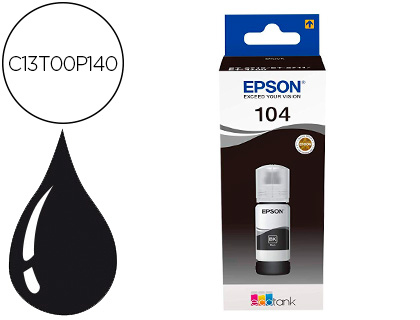 EPSON - Tinta ecotank 104 et-2710 / 2711 / 2712 / 2720 / 2726 / 4700 negro 4500 paginas (Ref. C13T00P140)