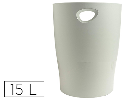 EXACOMPTA - Papelera plastico ecoblack gris 15 litros (Ref. 45306D)