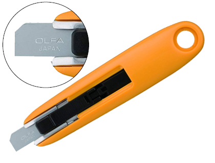 OLFA - Cuter mini plastico cuchilla ancha 12,5 mm retractil apto para zurdos (Ref. SK-7)