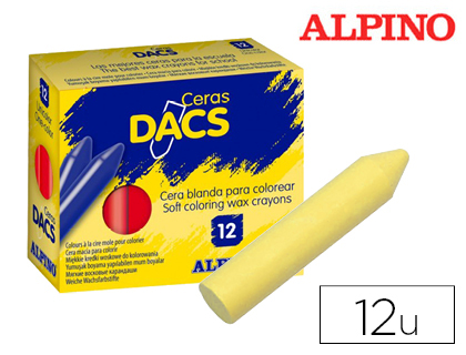 DACS - Lapices cera unicolor amarillo claro caja de 12 unidades (Ref. DA060003)