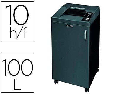 FELLOWES - Destructora de documentos 3250mc capacidad de corte 10 hojas seguridad p6 papelera 100 l (Ref. 4617301)