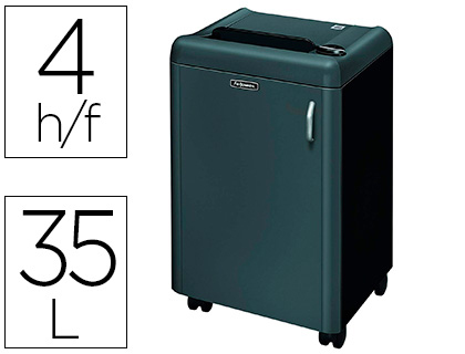 FELLOWES - Destructora de documentos 1050hs capacidad de corte 4 hojas seguridad p7 papelera 35 l (Ref. 4603801)