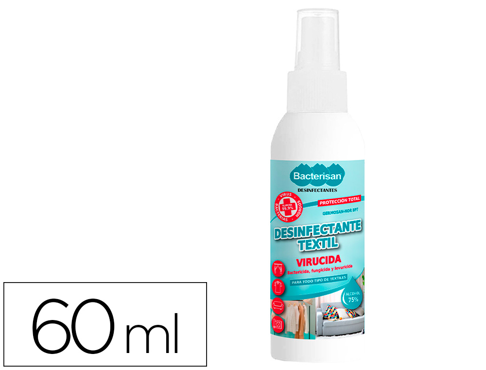 Desinfectante bacterisan germosan-nor bp7 virucida para textil expositor de 24 botes pulverizador de 60 ml (Ref. 5012GD029894)