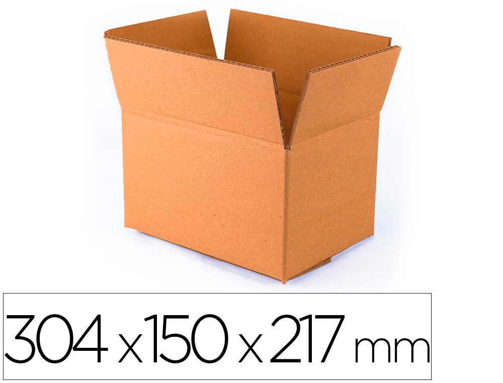 Q-CONNECT - Caja para embalar us os varios carton doble canal marron 304x150x217 mm (Ref. 152602)