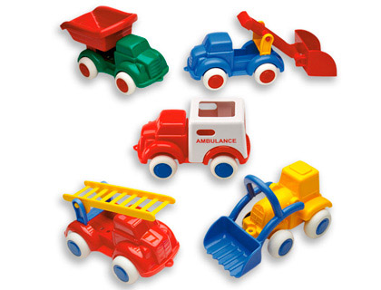MARK - Juego vikingtoys mini vehiculos polipropileno flexible 14 cm caja de 18 unidades surtidas (Ref. 241067)