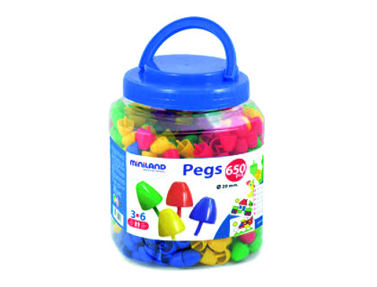 MINILAND - Juego pegs bote de 650 piezas de 20 mm (Ref. 31820)