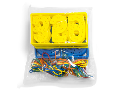 MINILAND - Juego numeros para coser 7 cm 40 piezas + 20 cordones (Ref. 95268)