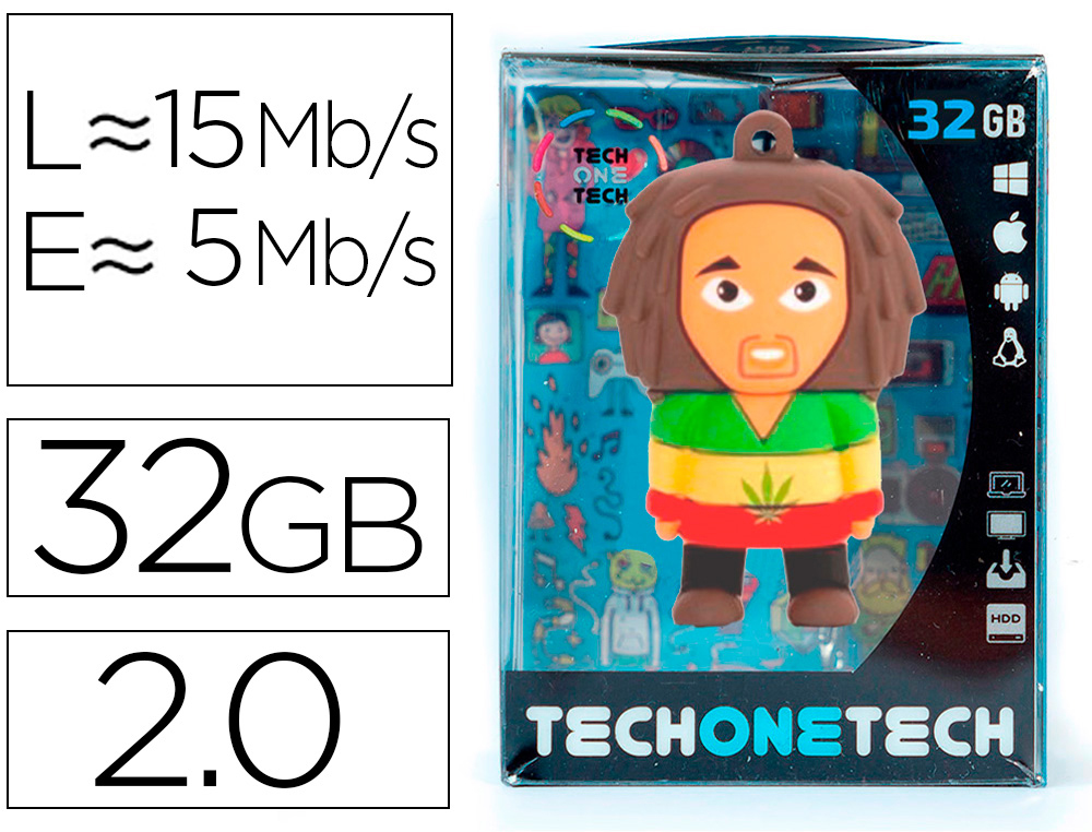 TECH ON TECH - Memoria usb bob 32 gb (Ref. TEC5105-32)