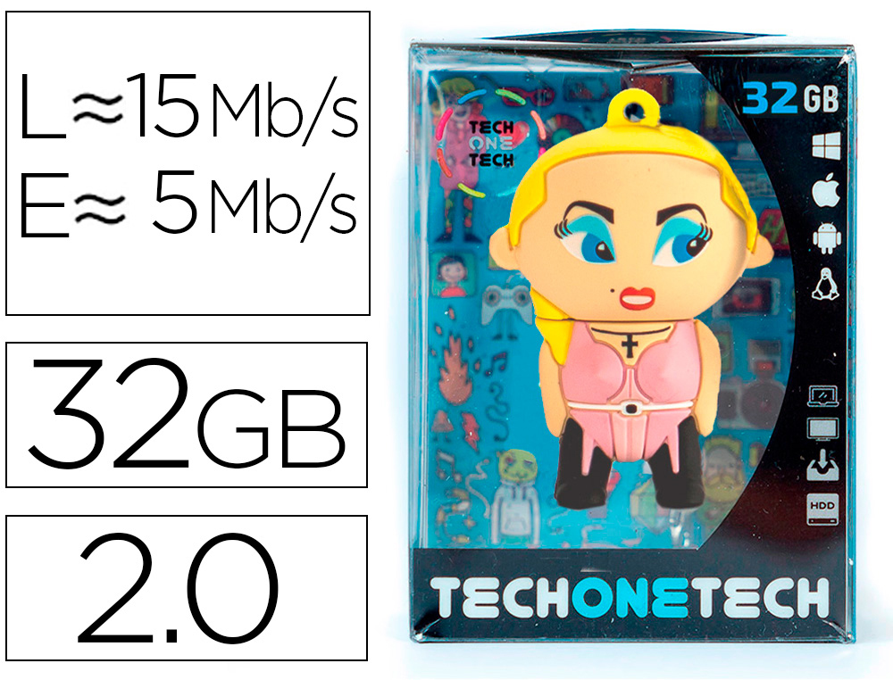 TECH ON TECH - Memoria usb madona 32 gb (Ref. TEC5107-32)