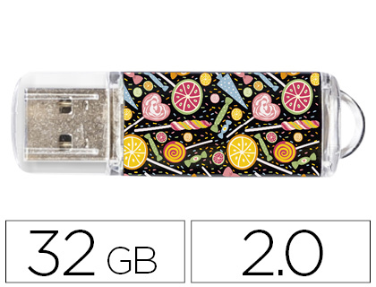 TECHONETECH - Memoria usb flash drive 32 gb 2.0 candy pop (Ref. TEC4001-32) (Canon L.P.I. 0,24€ Incluido)