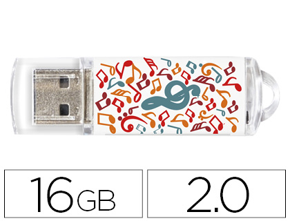 TECHONETECH - Memoria usb flash drive 16 gb 2.0 music dream (Ref. TEC4003-16) (Canon L.P.I. 0,24€ Incluido)