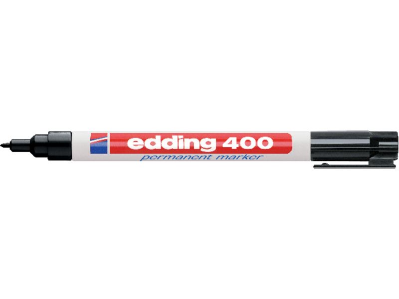 EDDING - 400 MARCADOR PERMANENTE BOLSILLO PUNTA REDONDA TRAZO 1 MM NEGRO (Ref.400-01)