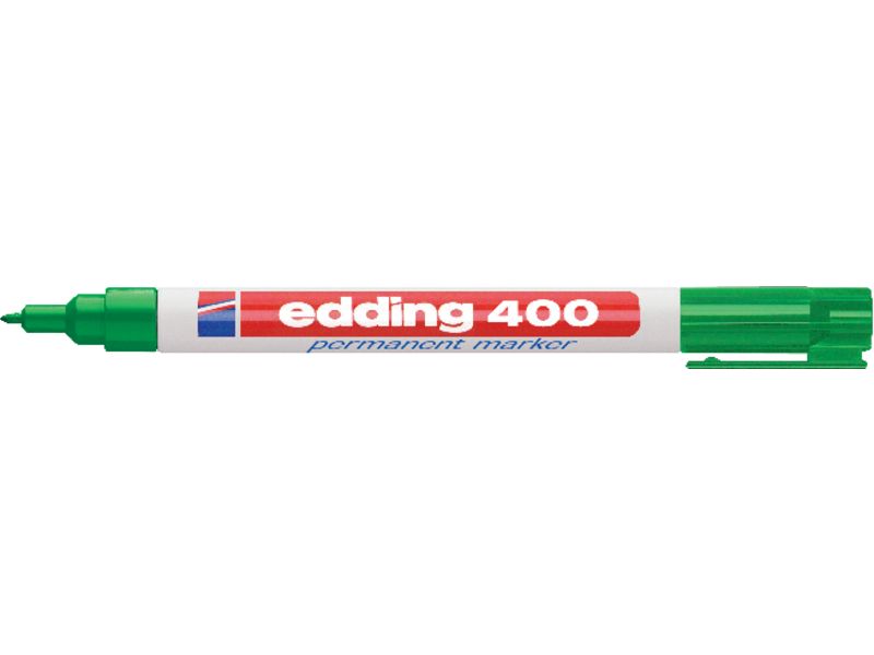 EDDING - 400 MARCADOR PERMANENTE BOLSILLO PUNTA REDONDA TRAZO 1 MM VERDE (Ref.400-04)