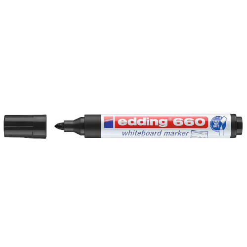 EDDING - Marcador pizarra blanca recargable 660 Tinta pigmentada Negro (Ref.660-01)