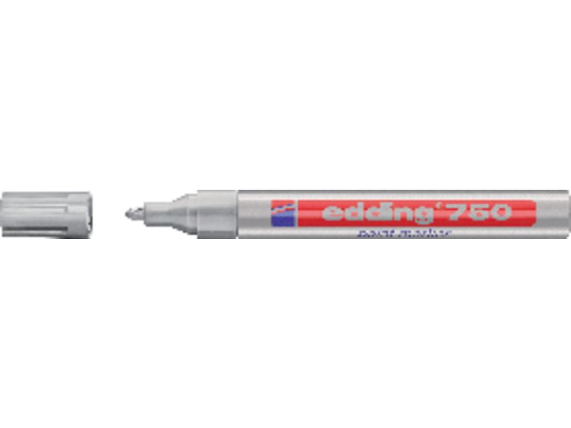 EDDING - 750 MARCADOR PERMANENTE TITNA OPACA PUNTA CONICA TRAZO 2 - 4 MM PLATA 750-054 (Ref.750-54)