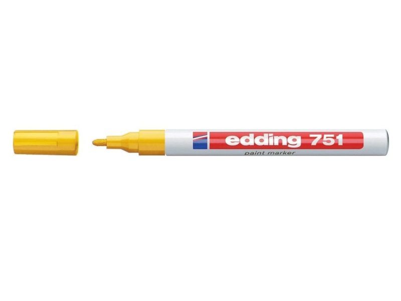 EDDING - Marcador permanente 751 Trazo 1-2mm Punta conica Amarillo (Ref.751-005)