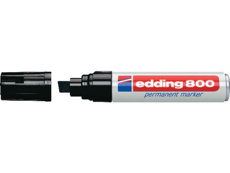 EDDING - 800 MARCADOR PERMANENTE PUNTA BISELADA TRAZO 4 - 12 MM NEGRO (Ref.800-01)