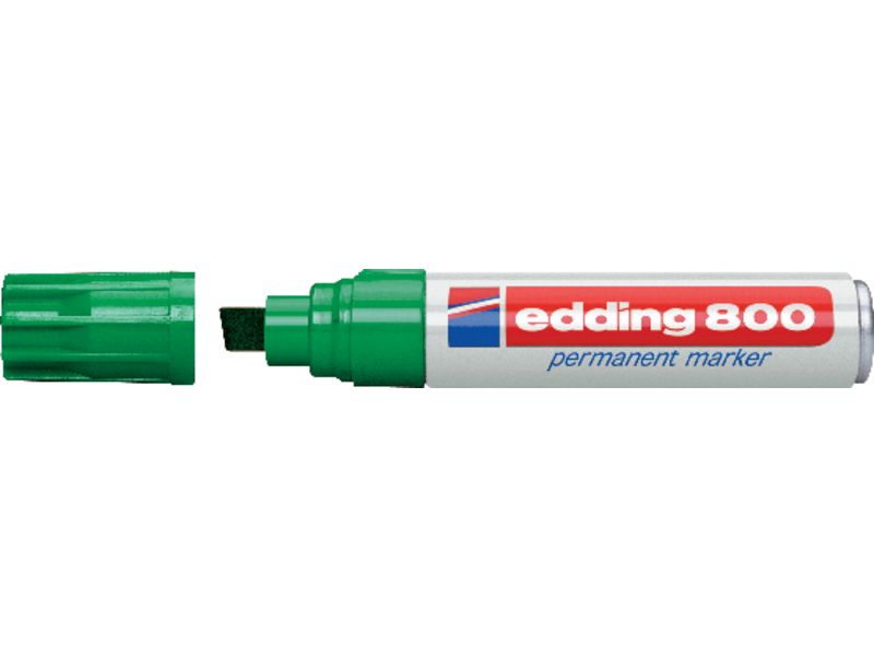 EDDING - 800 MARCADOR PERMANENTE PUNTA BISELADA TRAZO 4 - 12 MM VERDE (Ref.800-04)