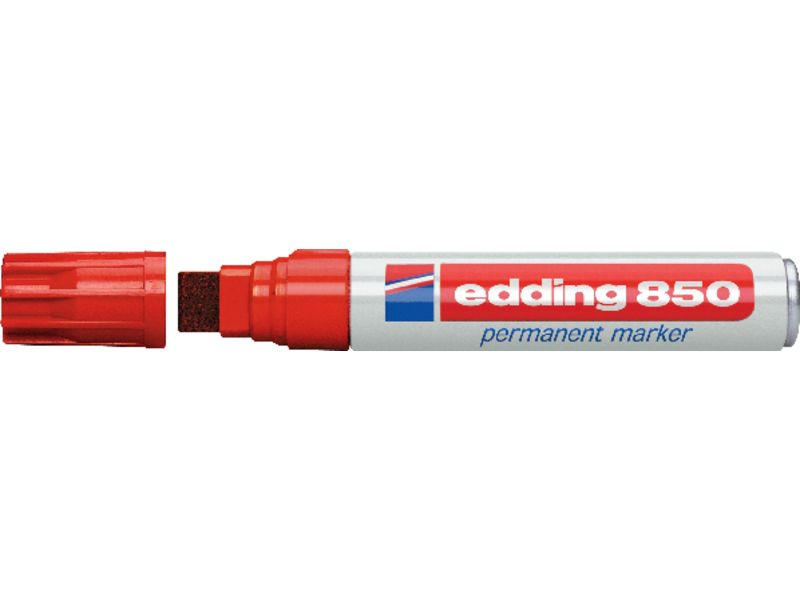 EDDING - 850 MARCADOR PERMANENTE PUNTA BISELADA TRAZO 5 - 16 MM ROJO (Ref.850-02)