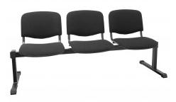 PIQUERAS Y CRESPO - BANCADA POZOCAÑADA 3 PLAZAS ASIENTO Y RESPALDO TAPIZADOS ARAN NEGRO (Ref.B3ARAN840)