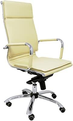 PIQUERAS Y CRESPO - SILLA YESTE DIRECCION MECANISMO BASCULANTE REGULABLE EN ALTURA ASIENTO Y RESPALDO TAPIZADO SIMILPIEL CREMA (Ref.254DBSPCR)