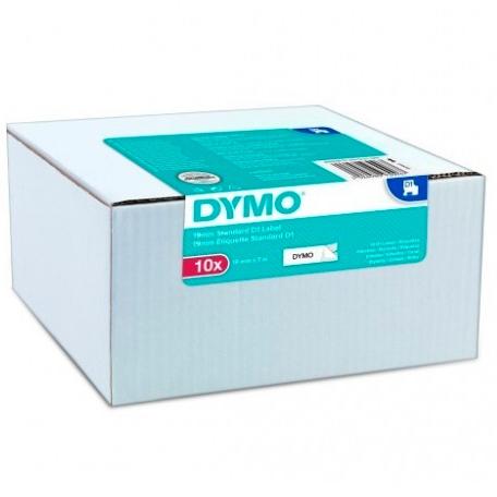 DYMO - D1 CINTA AUTOADHESIVA ESTÁNDAR, NEGRO SOBRE BLANCO, 19MMX7M, PACK DE 10 S0720830 (45803) (Ref.2093098)