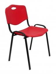 PIQUERAS Y CRESPO - SILLA ROBLEDO CONFIDENTE APILABLE PVC ROJO - Pack 4 sillas (Ref.PACK426IRJ)