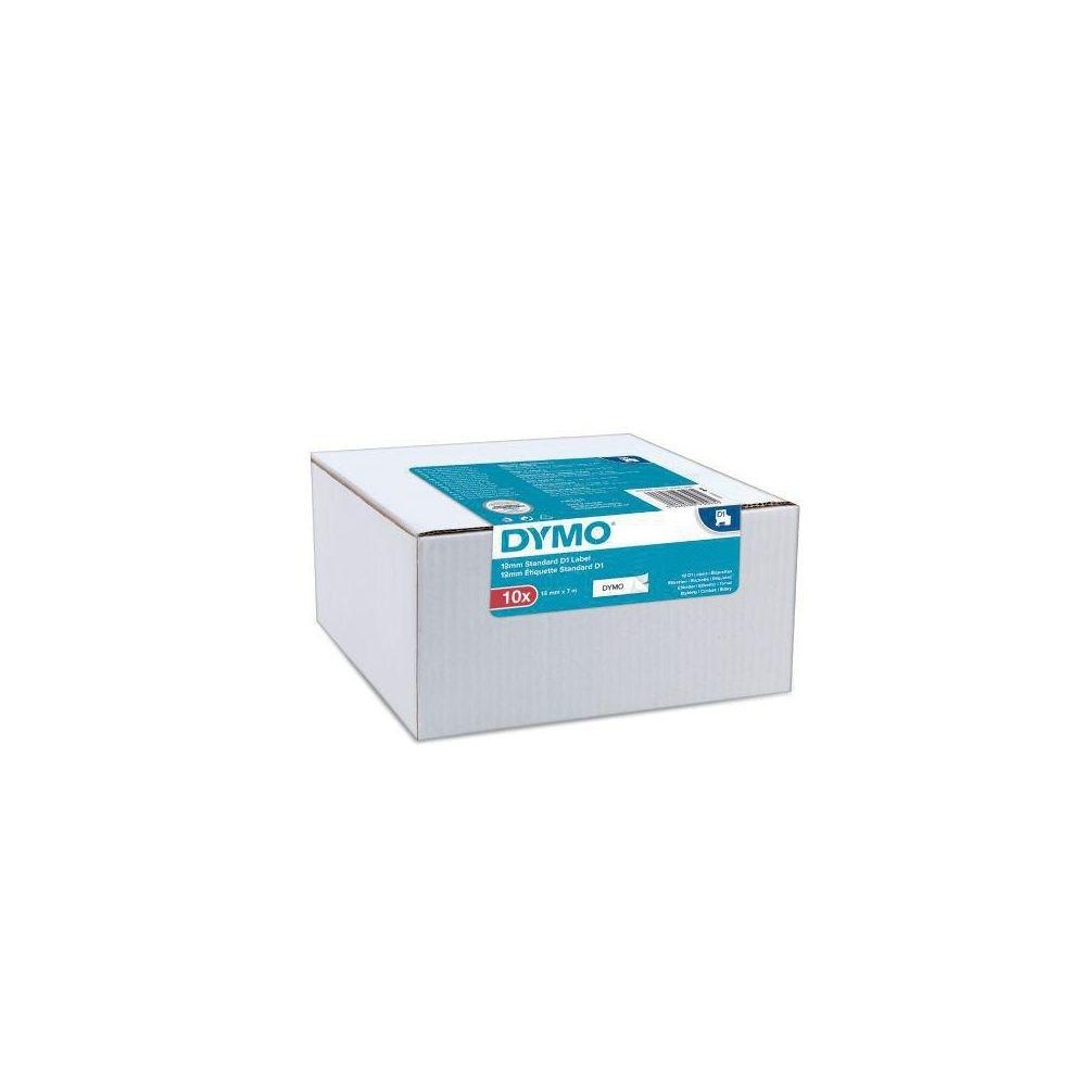 DYMO - D1 CINTA AUTOADHESIVA ESTÁNDAR, NEGRO SOBRE BLANCO, 12MMX7M, PACK DE 10 S0720530 (45013) (Ref.2093097)