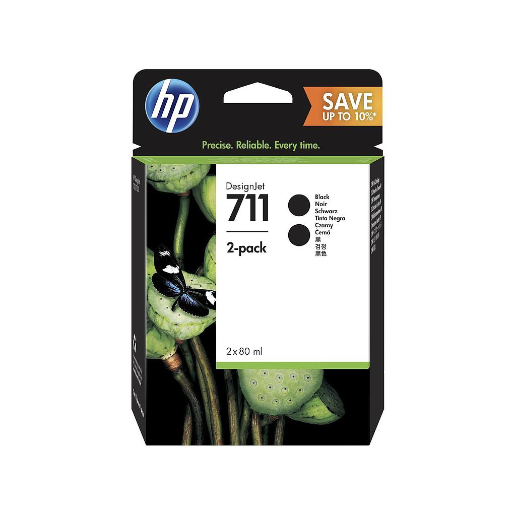 HP - TINTA NEGRO DESIGNJET T120/T520 - Nº 711 (PACK 2) (Ref.P2V31A)