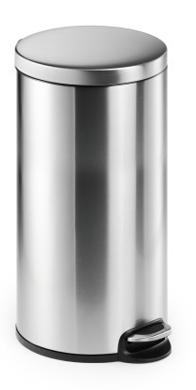 DURABLE - PAPELERA METALICA REDONDA 30 LITROS con PEDAL INOXIDABLE (Ref.3403-23)