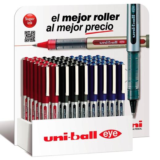 UNI-BALL - UNIBALL EXPOSITOR ROLLERBALL EYE MICRO UB-150 54 UNIDADES ROJO-NEGRO-AZUL -54U- (Ref.182634292)