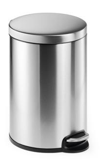 DURABLE - PAPELERA METALICA REDONDA 20 LITROS con PEDAL INOXIDABLE (Ref.3402-23)
