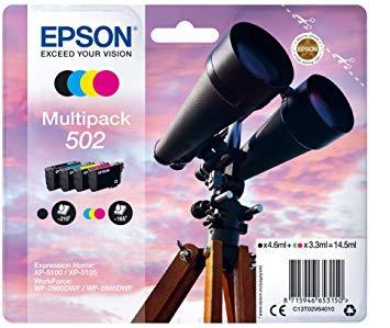 EPSON - MULTIPACK 4-COLOURS 502 INK (XP-5100, XP-5105, WF-2860DWF, WF-2865DWF) (Ref.C13T02V64010)