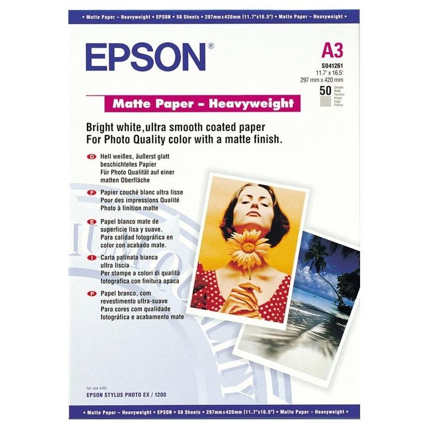 EPSON - PAPEL MATE DE ALTO GRANAJE, A3, 50 HOJAS DE 167 GRAMOS (Ref.C13S041261)