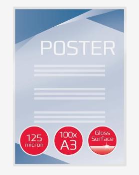 GBC - CARTERAS PLASTIFICACIÓN DOCUMENTOS A3 BRILLO 2X125 MICRAS PAQUETE DE 100 (Ref.3200725)