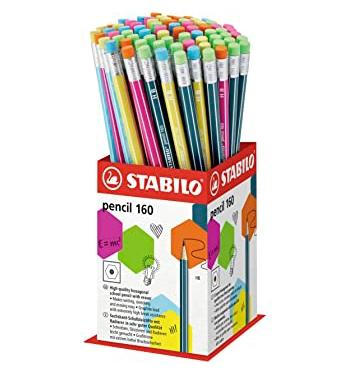 STABILO - LAPIZ de GRAFITO HEXAGONAL CON GOMA 2160 HB EXPOSITOR de 72 (Ref.2160/72-1HB)