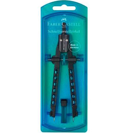 FABER CASTELL - COMPAS FACTORY AJUSTE RAPIDO AZUL PERLA (Ref.174340)