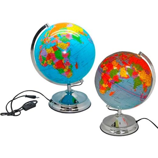 BISMARK - GLOBO TERRAQUEO ESFERA CON LUZ 25 CM DIAMETRO (Ref.320073)