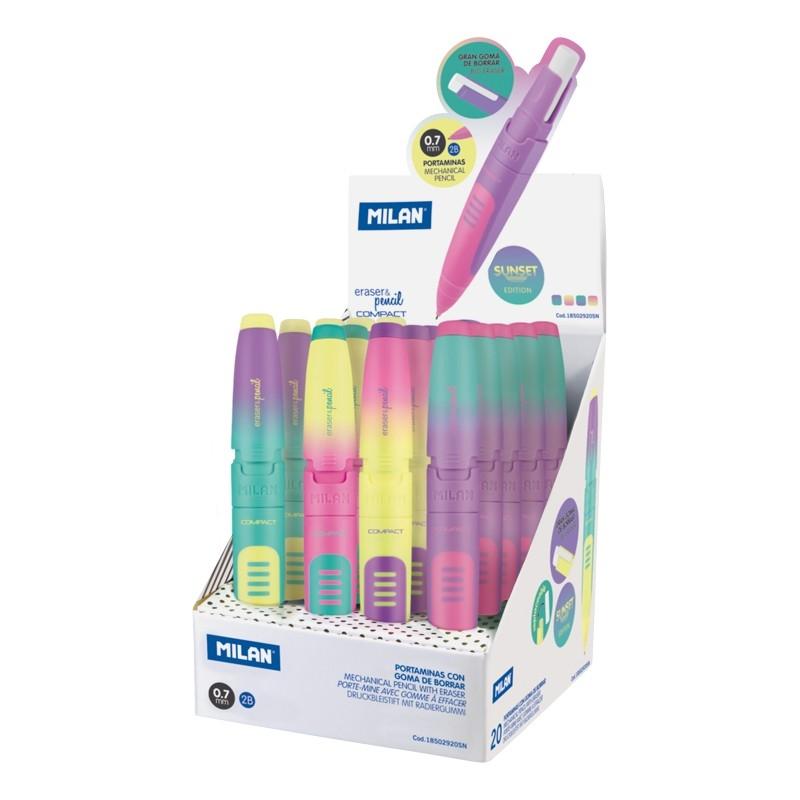 MILAN - PORTAMINAS COMPACT SUNSET 0.7 mm EXPOSITOR de 20 (Ref.18502920SN)