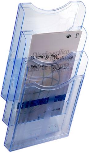 ARCHIVO 2000 - SOPORTE MURAL DE 3 BANDEJAS A4 ARCHIPLAY AZUL TRANSP. (Ref.6123 AZ TP)