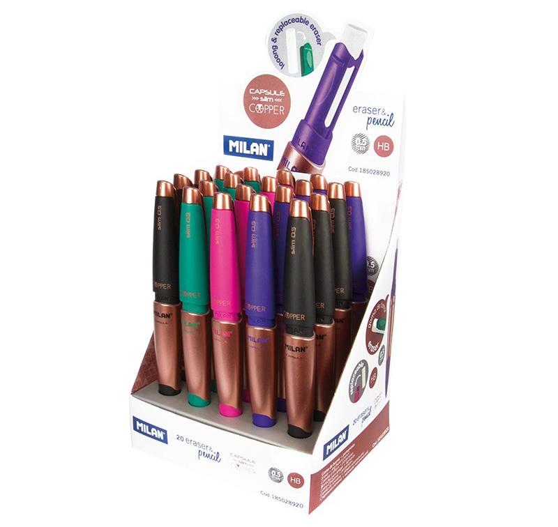 MILAN - PORTAMINAS CAPSULE SLIM COPPER 0,5 mm EXPOSITOR de 20 (Ref.185032920)
