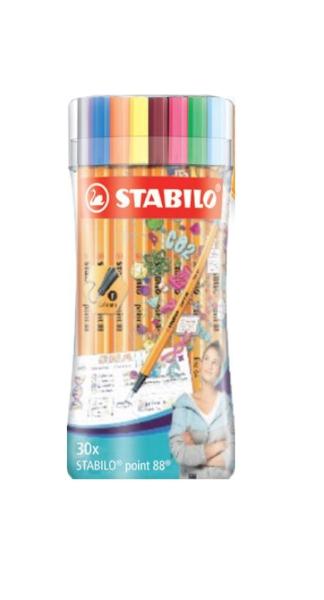 STABILO - ROTULADOR FIBRA POINT 88 ESTUCHE de 30 SLEEVE PACK (Ref.8830-4)