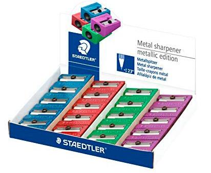 STAEDTLER - Sacapuntas/Afilalapices METALICO CUÑA 1 USO COL. SURTIDOS (Ref.510 10 PR2)