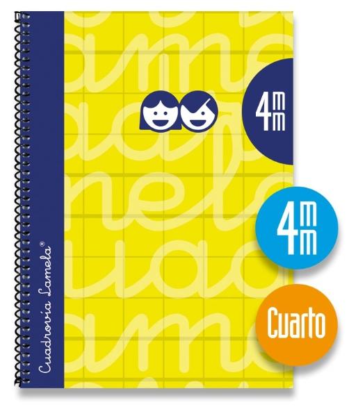 LAMELA - BLOC tapa FORRADA 4º 80h CUADROVIA 4 mm AMARILLO (Ref.7CTE04AM)