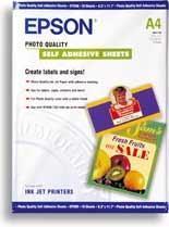 EPSON - PAPEL AUTOADHESIVO ESPECIAL HQ. A4, 10 HOJAS DE 167G. (Ref.C13S041106)