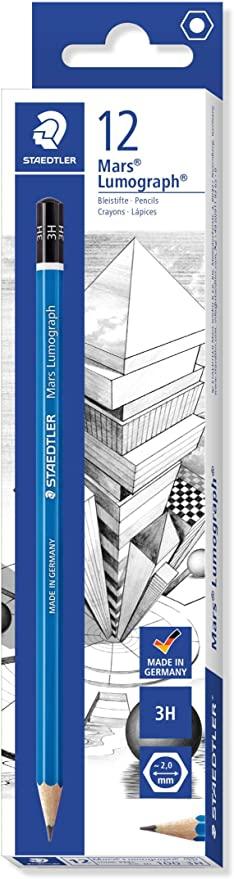 STAEDTLER - LAPIZ de GRAFITO 100 LUMOGRAPH - 3H (Ref.100-3H)